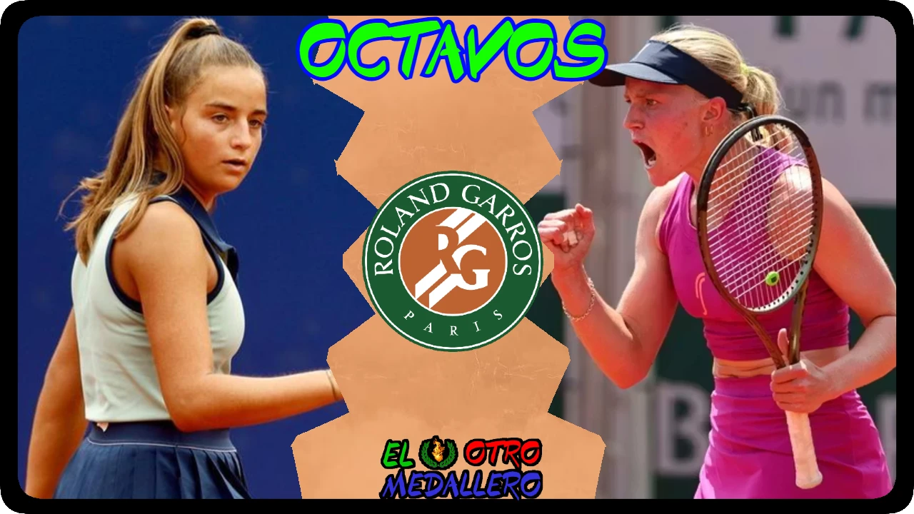 Resumen de los OCTAVOS de final de Roland Garros 2023 entre nuestra Charo Esquiva y Rebecca Munk, tres años mayor.