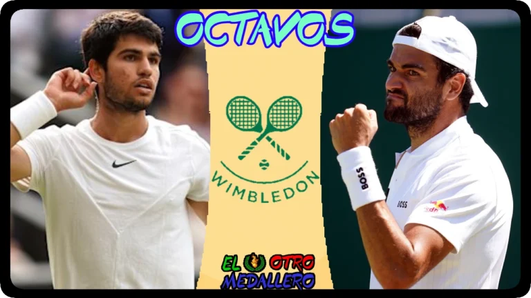 Video resumen de la los octavos de final de Wimbledon, con un partidazo entre dos jugadores ofensivos y muy directos como son Alcaraz y berrettini.