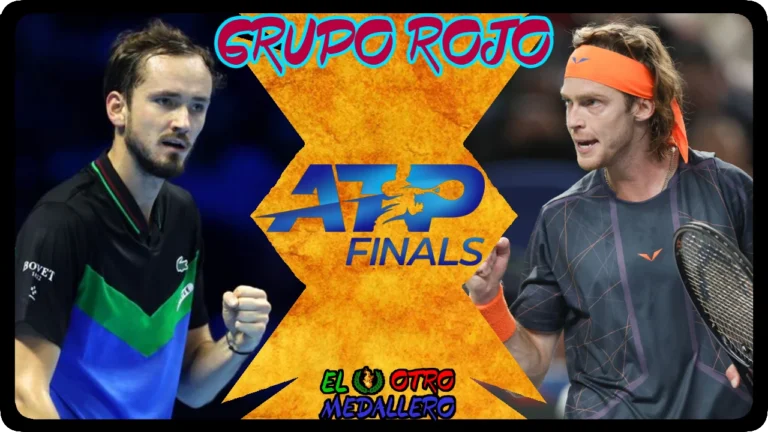 Resúmen del partido del grupo rojo de las ATP finals de Turín, con Medvedev y Rublev encarnando el derbi ruso.