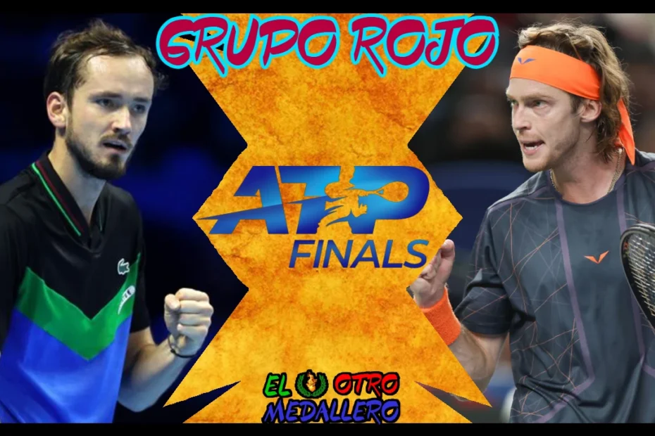 Resúmen del partido del grupo rojo de las ATP finals de Turín, con Medvedev y Rublev encarnando el derbi ruso.