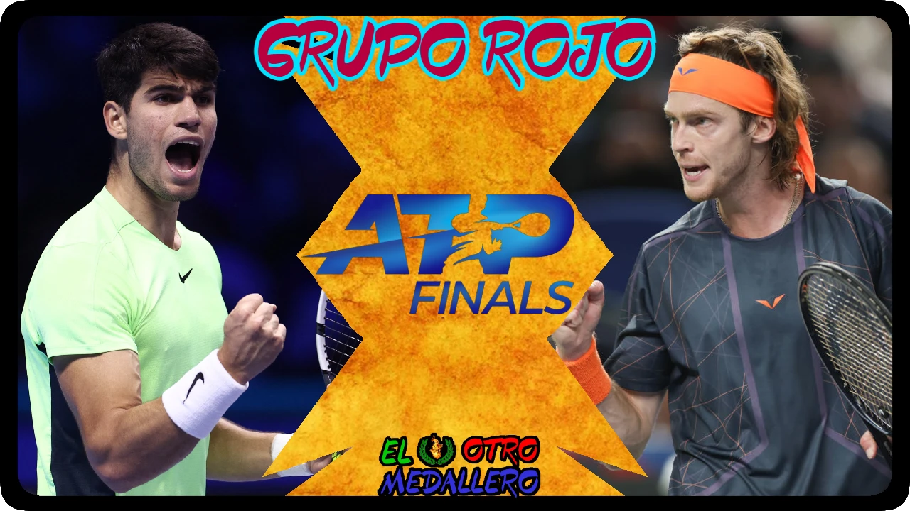 Resumen del segundo partido del grupo rojo de las ATP finals de Turín entre Alcaraz y Rublev sin margen de error, el que pierda se va para casa.