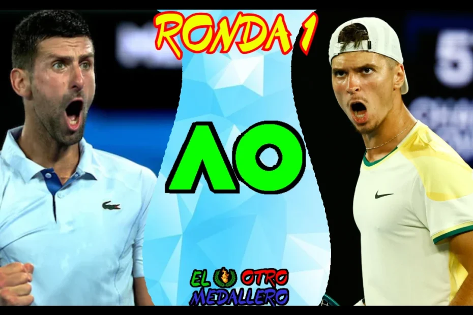 Resumen del debut de Novak Djokovic, defendiendo el título en el open de Australia, frente a Dino Prizmic, el actual campeón junior.