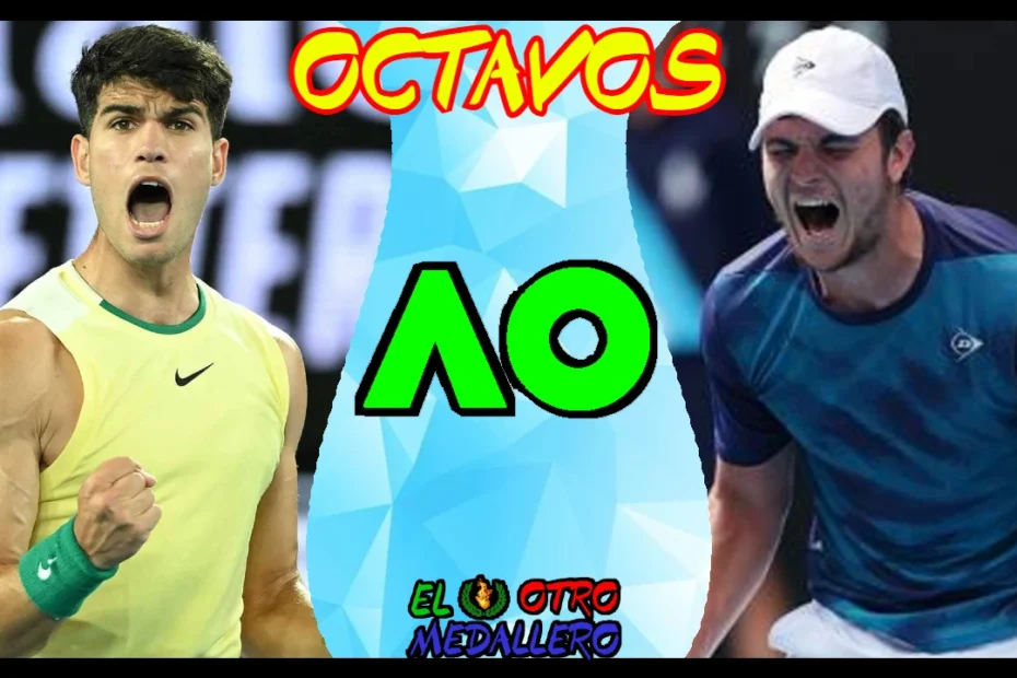 Resumen del partido de octavos de final de Carlos Alcaraz en el Open de Australia 2024, frente al serbio Miomir kecmanovic.