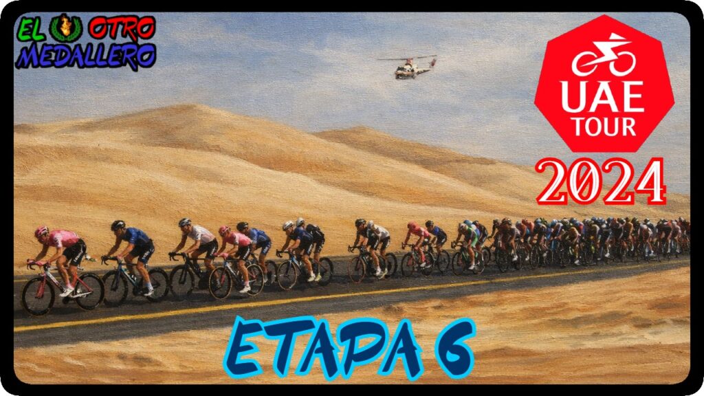 Resumen de la sexta etapa del Tour UAE de 2024, con Adam Yates como gran favorito a la general y Pello Bilbao mejor opción española.