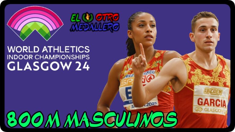 Resumen de la final de los 800m masculinos de Glasgow 2024 con Mariano García defendiendo el título y Mohamed Attaoui.