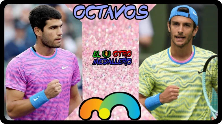 Resumen del partido de octavos de final de Carlos Alcaraz del ATP 1000 de Miami 2024, frente al irregular tenista italiano Lorenzo Musetti.