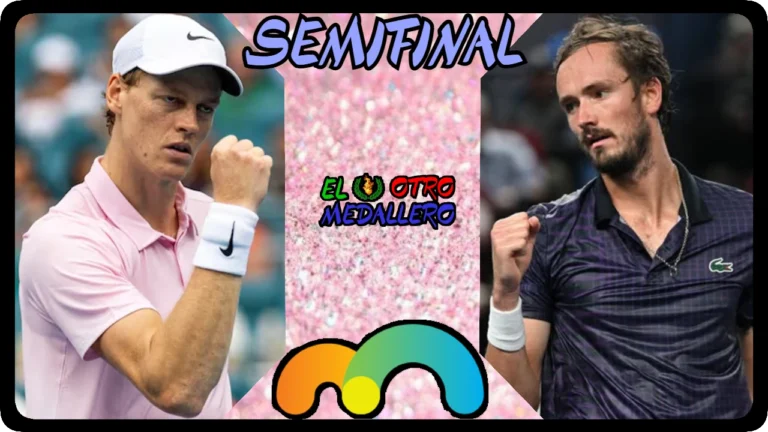 Resumen del partido de SEMIFINAL del ATP 1000 de Miami 2024, entre Daniil Medvedev y Jannik Sinner, la reedición de la final de Australia.