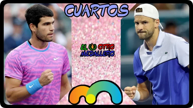 Resumen del partido de cuartos de final de Carlos Alcaraz del ATP 1000 de Miami 2024, frente a un Grigor Dimitrov que se le suele dar muy bien.
