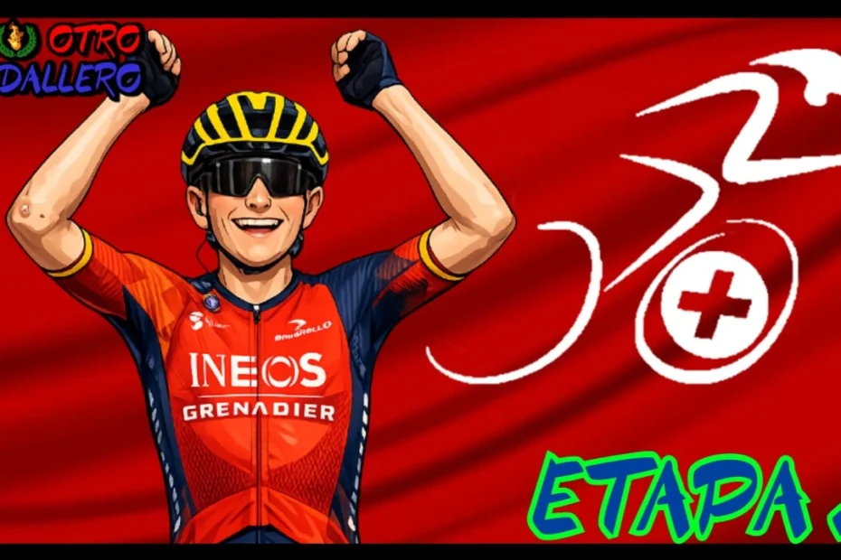 Resumen de la segunda etapa del Tour de Romandía de 2024, con el primer final en alto para empezar a ver los más fuertes de la carrera.
