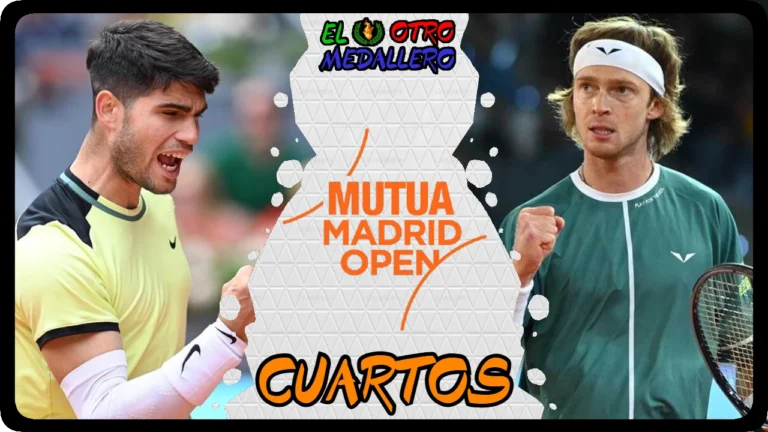 Resumen del partido de los cuartos del Master 1000 de Madrid 2024, con Alcaraz buscando una nueva semifinal frente a Rublev.