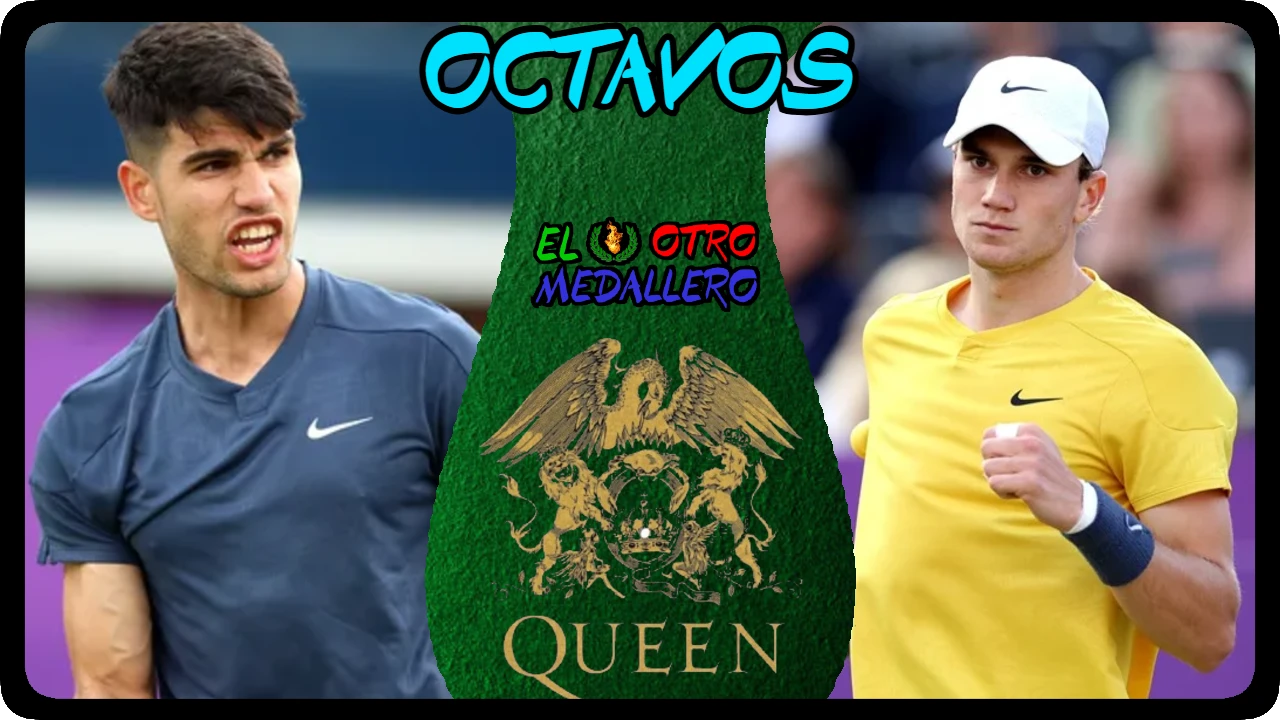 Resumen de los octavos de final de Carlos Alcaraz en el ATP 500 de Queen's de 2024, frente al tenista local Jack Draper.