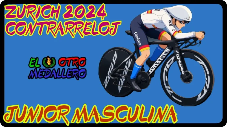 Resumen de la contrarreloj de la carrera junior masculina disputada en el mundial de Zúrich de 2024, con opciones para España.