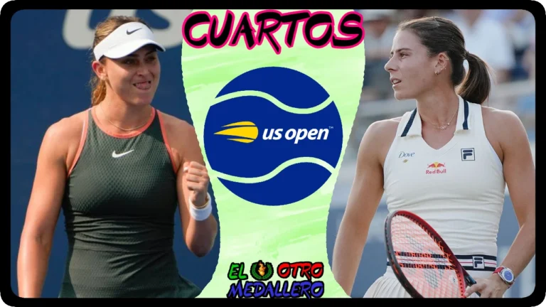 Resumen de los cuartos de final del US Open 2024, con Paula Badosa enfrentándose a Emma Navarro por un puesto en semifinales.