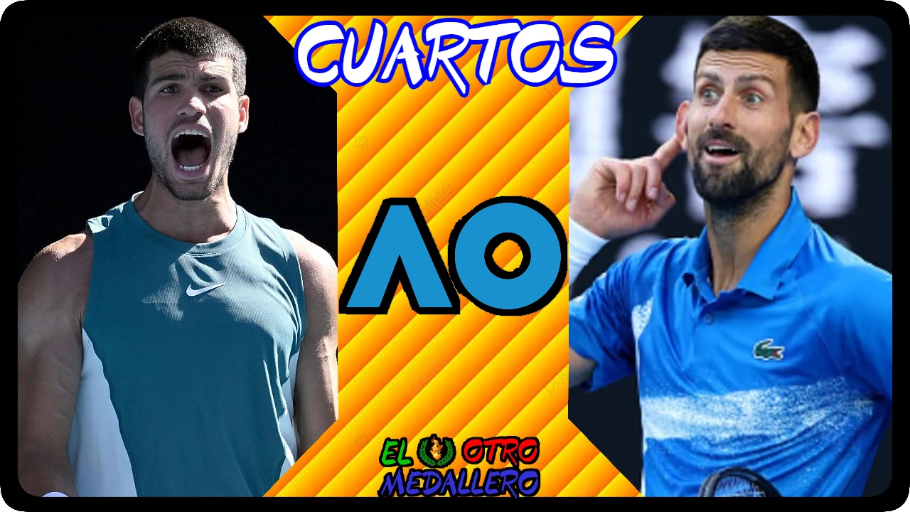 Resumen de los cuartos de final de Carlos Alcaraz en el Open de Australia 2025, contra Novak Djokovic, el serbio que juega en su jardín.
