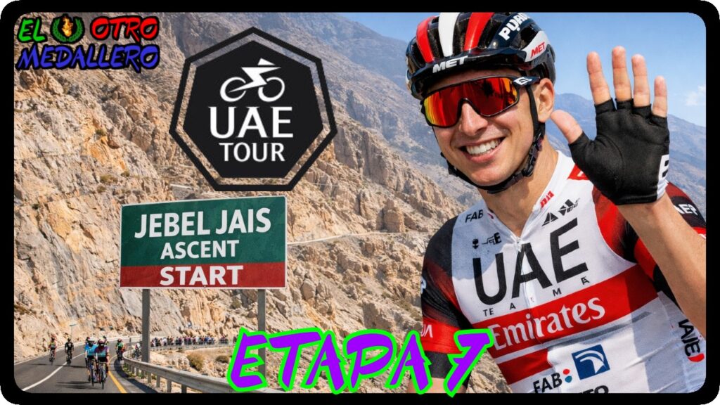 Resumen de la séptima y última etapa del Tour UAE de 2025, con la ascensión a Jabbel Haffet en la jornada reina para decidir la carrera.