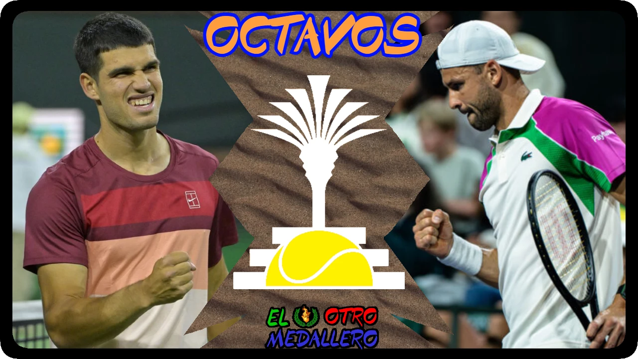 Resumen de los octavos de Indian Wells 2025, con Carlos Alcaraz frente a Grigor Dimitrov, el búlgaro que le tiene tomada la medida.