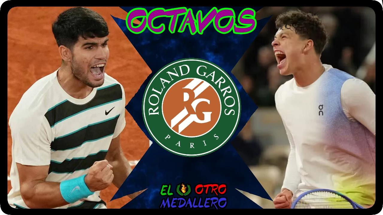 Resumen del partido de Octavos de Carlos Alcaraz en Roland Garros de 2025, contra Ben Shelton que es la primera piedra de toque seria.