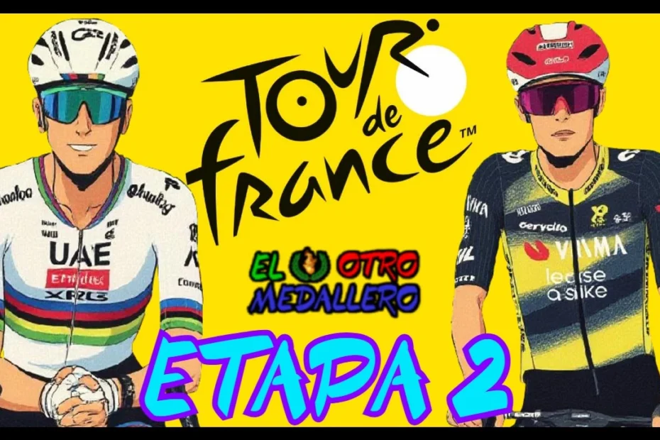 Resumen de la segunda etapa del Tour de Francia de 2025, con una jornada bastante pestosa donde no se descartan movimientos de los gallos.