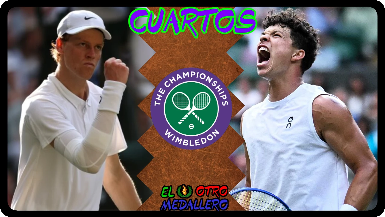 Resumen de los CUARTOS de Wimbledon 2025, con Jannik Sinner enfrentándose a Ben Shelton por un puesto en las semifinales.