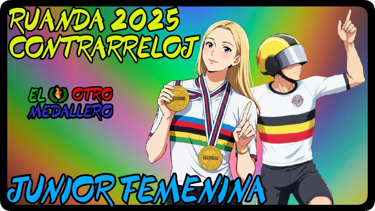 Resumen de la contrarreloj junior femenina del mundial de Ruanda 2025, con las mejores de la modalidad buscando el maijot arcoiris.