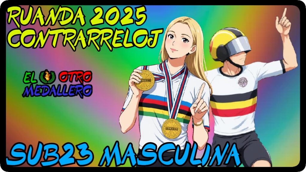 Resumen de la contrarreloj sub 23 masculina del mundial de Ruanda 2025, con las mejores de la modalidad buscando el maijot arcoiris.