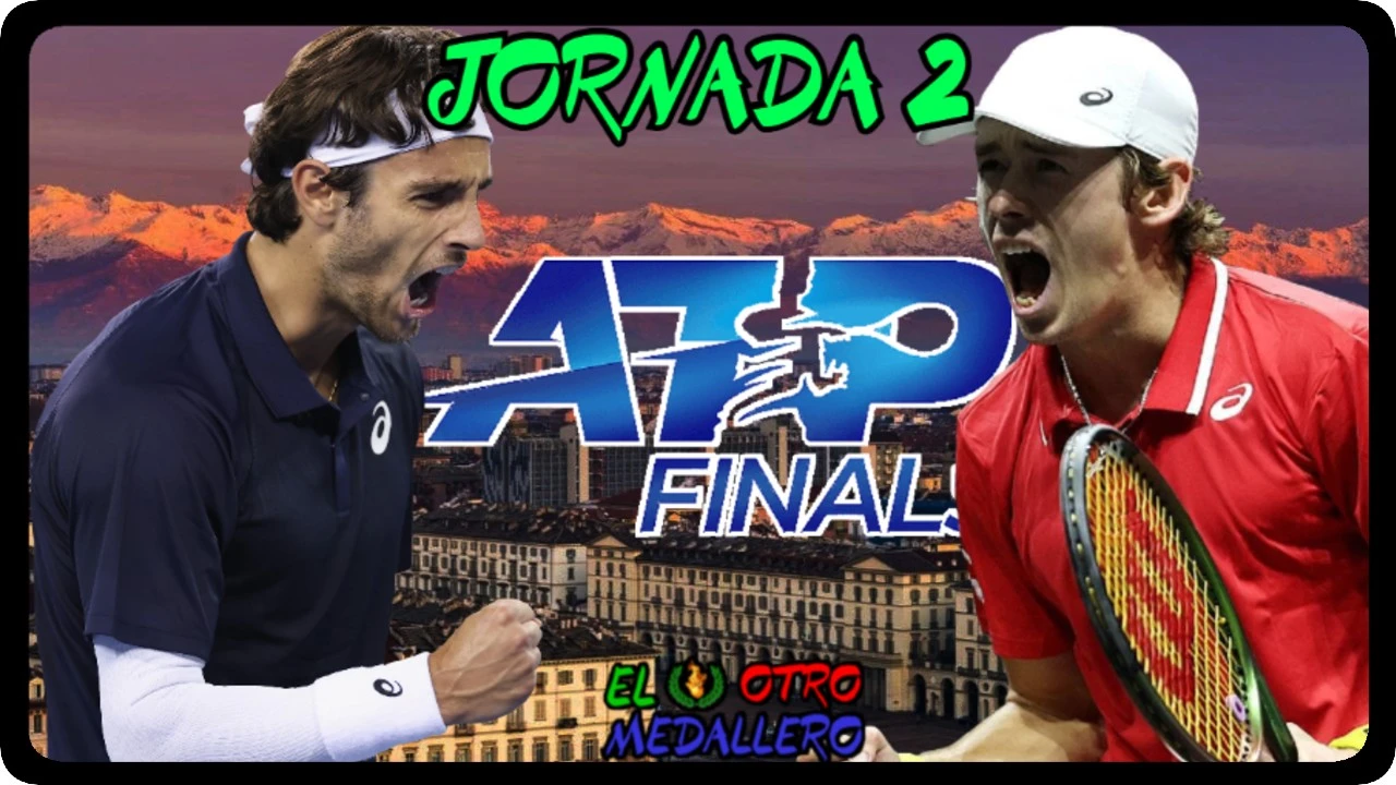 Resumen del segundo partido de las ATP Finals de Turín 2025, con Lorenzo Musetti y Alex de Miñaur buscando su primera victoria.