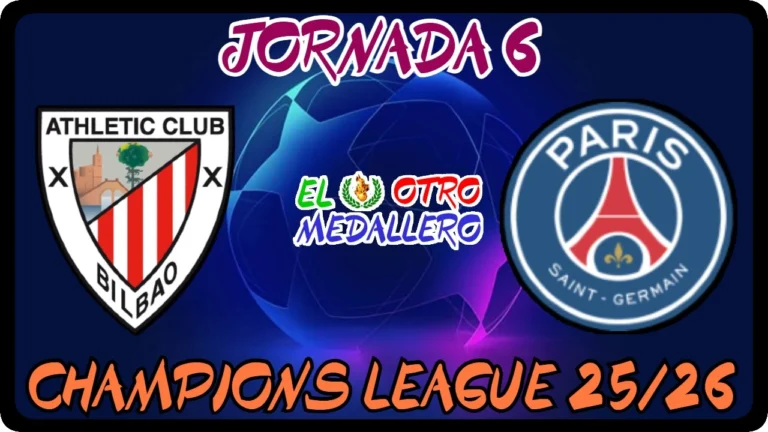 Resumen del sexto partido de la Champions League 25/26, con el Athletic buscando meterse en el Top 24 contra el poderoso PSG.