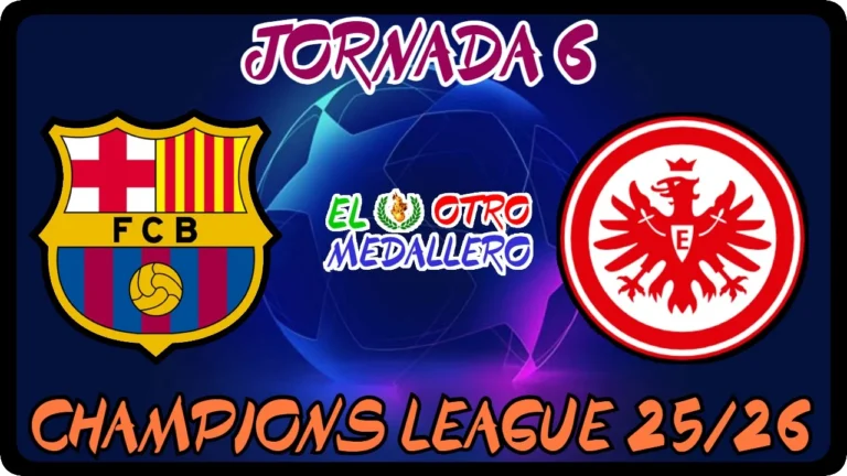 Resumen del sexto partido de la Champions League 25/26, con el FC Barcelona buscando enderazar la clasificación contra el Frankfurt.