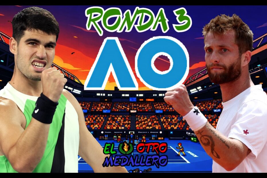 Resumen del tercer partido de Carlos Alcaraz en el Open de Australia 2026, contra Constantine Moutet, el genio incomprendido francés, en un duelo del que lo único garantizado es que vamos a tener un buen espectáculo.
