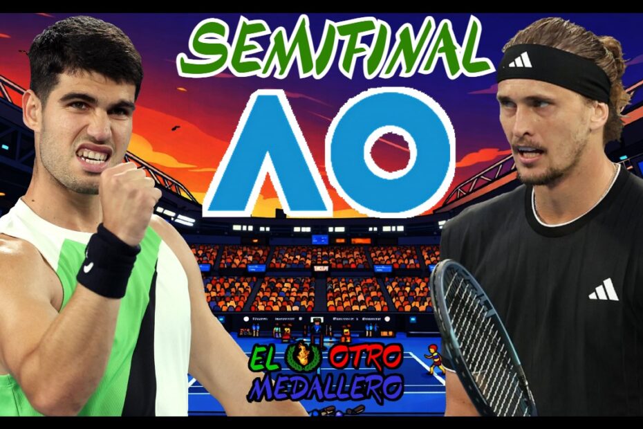 Resumen de la primera SEMIFINAL de final del Open de Australia 2026, con Carlos Alcaraz teniendo que enfrentarse contra Alexander Zverev, el número uno contra el número tres del mundo, un duelo de una igualdad máxima al que llegan con un pareo de seis triunfos para cada uno y el premio, un puesto en la gran final del domingo.