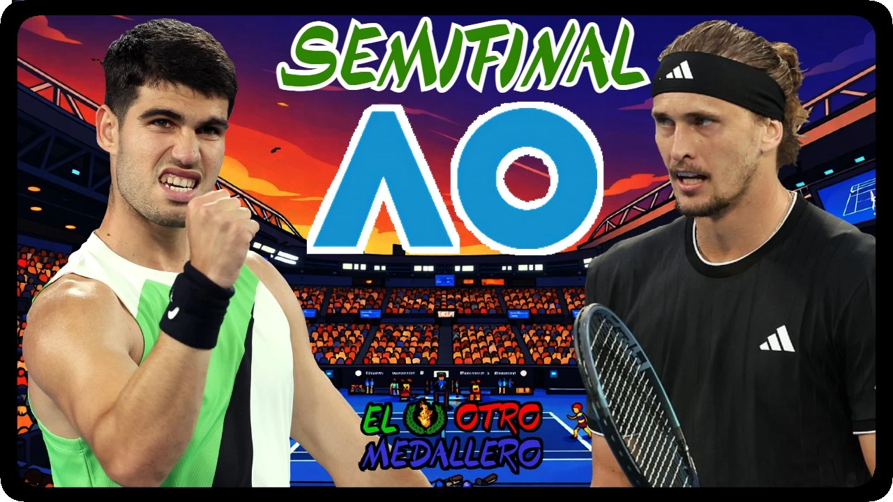 Resumen de la primera SEMIFINAL de final del Open de Australia 2026, con Carlos Alcaraz teniendo que enfrentarse contra Alexander Zverev, el número uno contra el número tres del mundo, un duelo de una igualdad máxima al que llegan con un pareo de seis triunfos para cada uno y el premio, un puesto en la gran final del domingo.