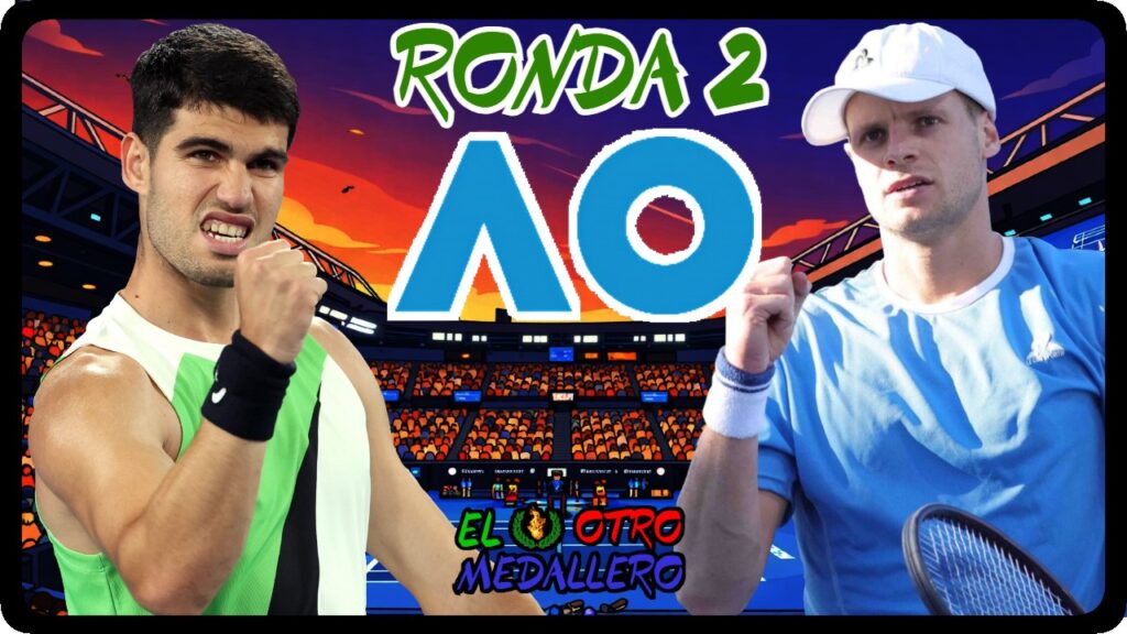 Resumen del segundo partido de Carlos Alcaraz en el Open de Australia 2026, en esta ocasión enfrentándose a Yannick Hanfmann, el veterano tenista germano que ya está en el declive de su carrera.