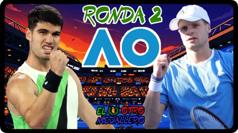 Resumen del segundo partido de Carlos Alcaraz en el Open de Australia 2026, en esta ocasión enfrentándose a Yannick Hanfmann, el veterano tenista germano que ya está en el declive de su carrera.