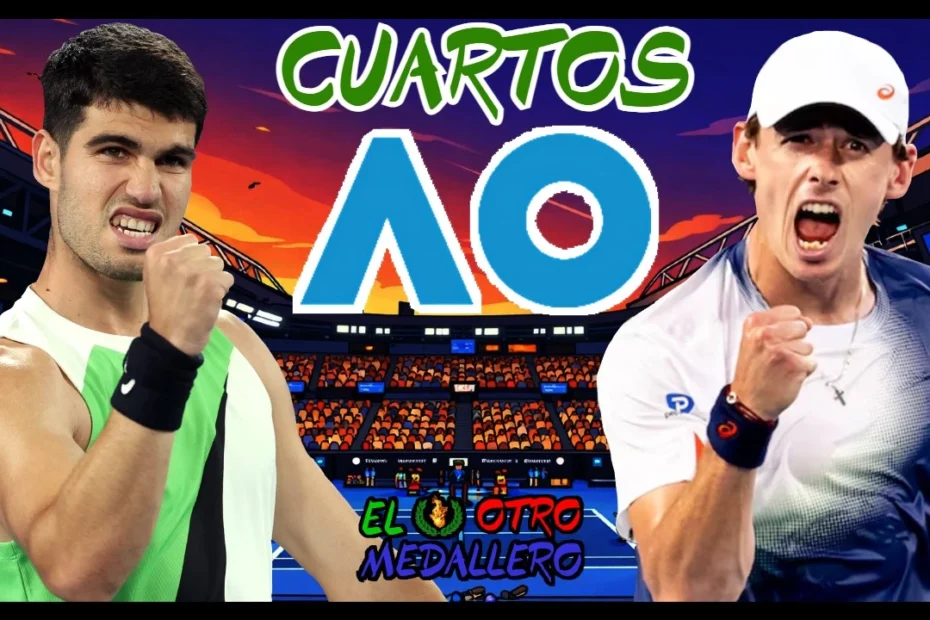 Resumen de los CUARTOS de final del Open de Australia 2026, con Carlos Alcaraz teniendo que enfrentarse contra el tenista local, un Alex de Miñaur que llega completamente embalado a la cita, buscando dar ese salto definitivo el aussie que le lleve a poder luchar por los grandes títulos de la temporada.
