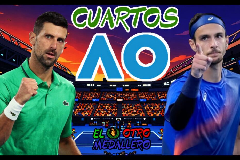Resumen de los CUARTOS de final en el Open de Australia 2026, con Novak Djokovic, el diez veces campeón en este Grand Slam, que busca unas nuevas semifinales contra Lorenzo Musetti, el tenista italiano, campeón en junior aquí en 2019, que busca también dar un paso adelante sobre las superficies rápidas.