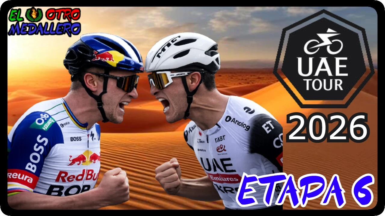 Resumen de la sexta y penúltima etapa del Tour UAE de 2026, con la ascensión final a Jebel haffet para decidir la clasificación general, donde tanto Antonio Tiberi como Isaac del Toro van a tener que echar el resto si quieren poder llevarse el título a sus vitrinas.