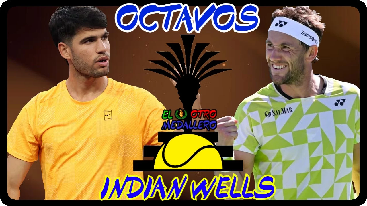Resumen de los OCTAVOS en Indian Wells 2026, con Carlos Alcaraz midiéndose a Casper Ruud, para intentar continuar invicto en esta temporada espectacular del murciano, y con el recuerdo de este primer Grand Slam que ganaba Carlos Alcaraz en ese US Open 2022.