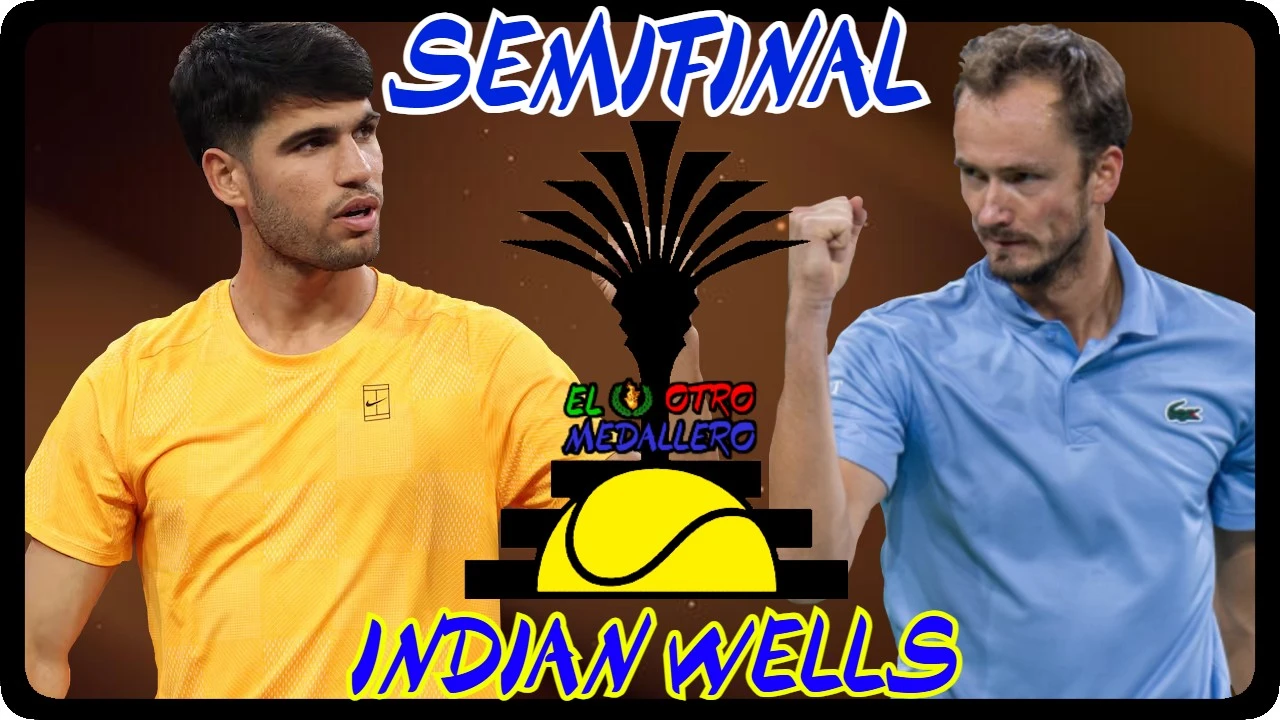 Resumen del partidazo de SEMIFINALES que tenemos en este Master 1000 de Indian Wells 2026, con Carlos Alcaraz enfrentándose a Daniil Medvedev, el número uno del mundo buscando su tercer título de la temporada contra el volcánico tenista ruso, que parece que está de vuelta a su máximo nivel.