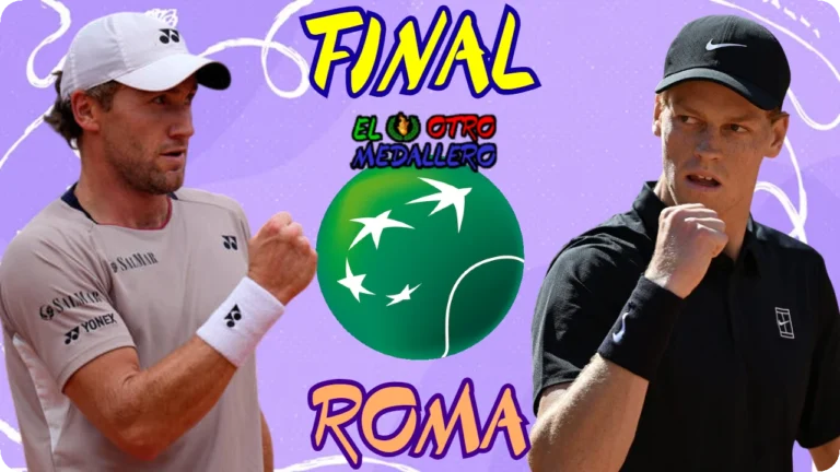 Resumen de la GRAN FINAL del master 1000 de Roma 2026, con Jannik Sinner y Casper Ruud buscando el título para sus vitrinas.